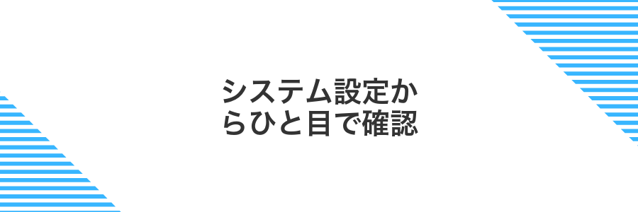 システム設定からひと目で確認