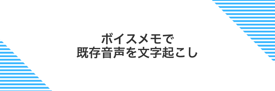 ボイスメモで既存音声を文字起こし