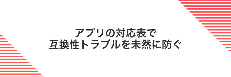 アプリの対応表で互換性トラブルを未然に防ぐ