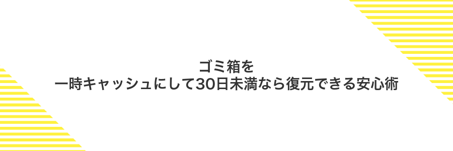 ゴミ箱を一時キャッシュにして30日未満なら復元できる安心術