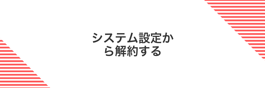 システム設定から解約する