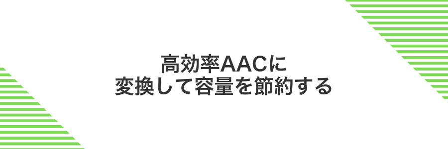 高効率AACに変換して容量を節約する