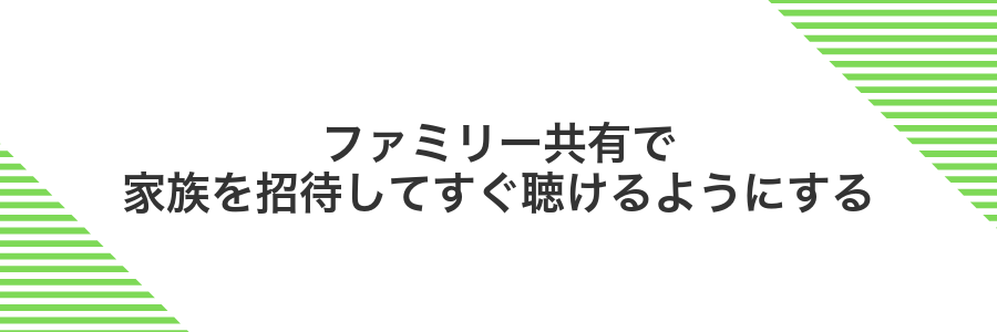 ファミリー共有で家族を招待してすぐ聴けるようにする