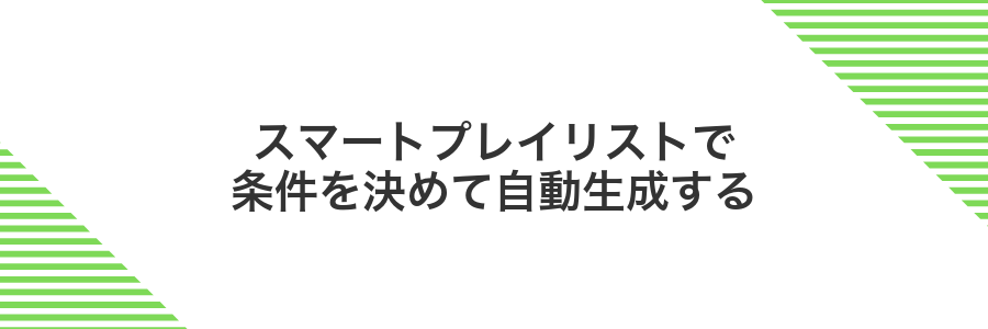 スマートプレイリストで条件を決めて自動生成する