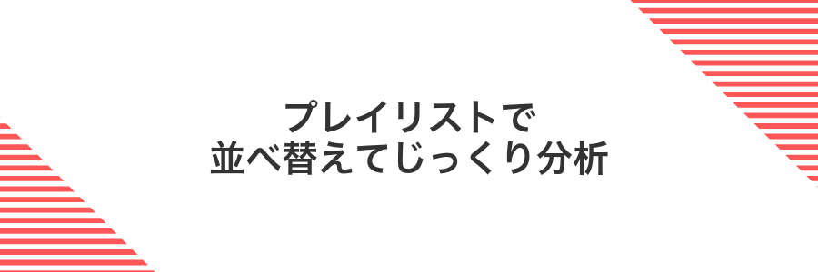 プレイリストで並べ替えてじっくり分析