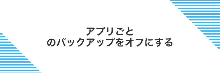 アプリごとのバックアップをオフにする