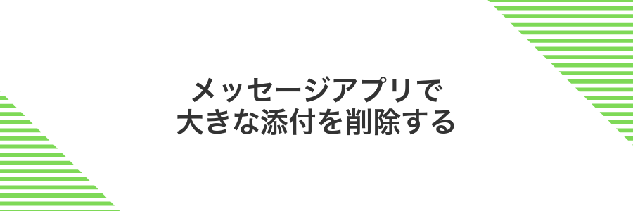 メッセージアプリで大きな添付を削除する
