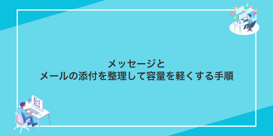 メッセージとメールの添付を整理して容量を軽くする手順
