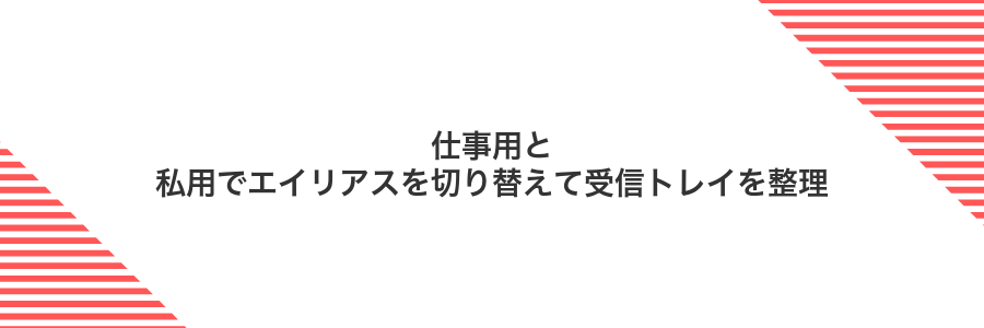 仕事用と私用でエイリアスを切り替えて受信トレイを整理