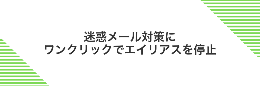 迷惑メール対策にワンクリックでエイリアスを停止