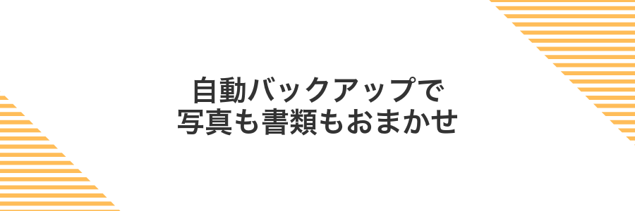 自動バックアップで写真も書類もおまかせ