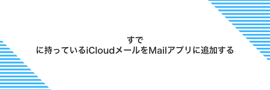 すでに持っているiCloudメールをMailアプリに追加する