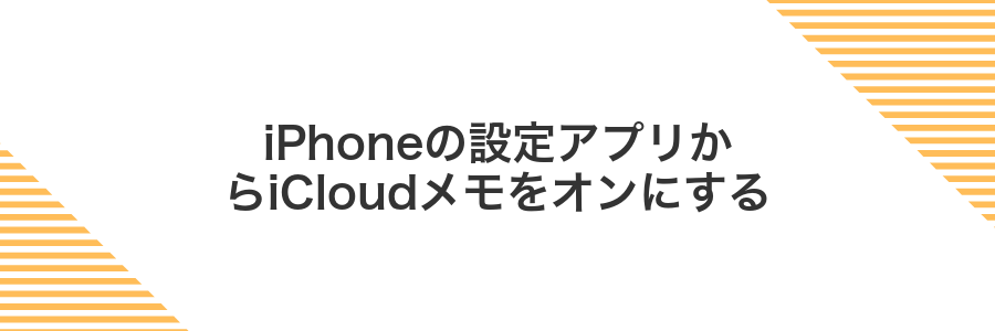 iPhoneの設定アプリからiCloudメモをオンにする