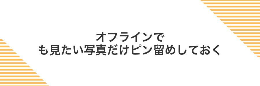 オフラインでも見たい写真だけピン留めしておく