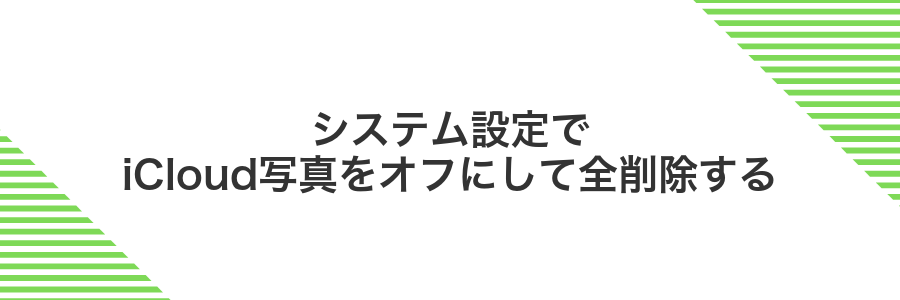 システム設定でiCloud写真をオフにして全削除する