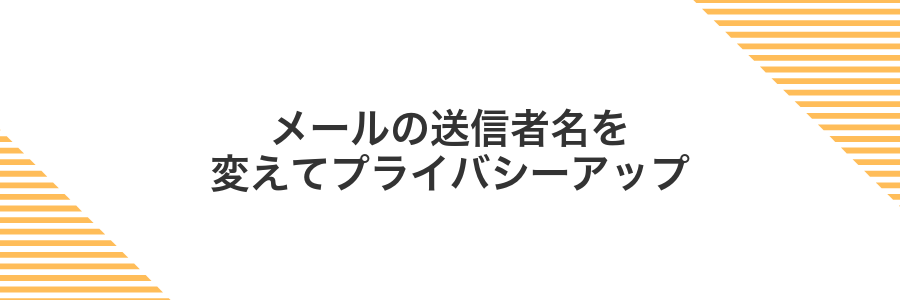 メールの送信者名を変えてプライバシーアップ