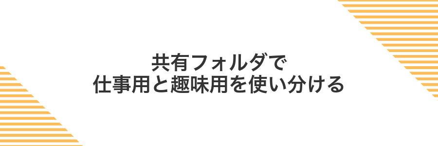 共有フォルダで仕事用と趣味用を使い分ける