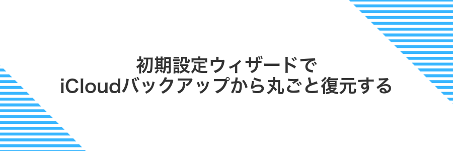 初期設定ウィザードでiCloudバックアップから丸ごと復元する