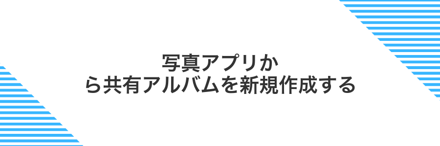 写真アプリから共有アルバムを新規作成する