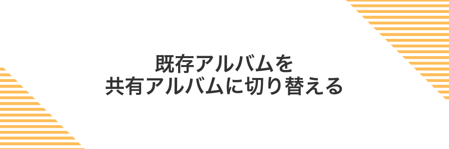 既存アルバムを共有アルバムに切り替える