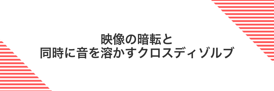 映像の暗転と同時に音を溶かすクロスディゾルブ