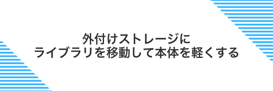 外付けストレージにライブラリを移動して本体を軽くする