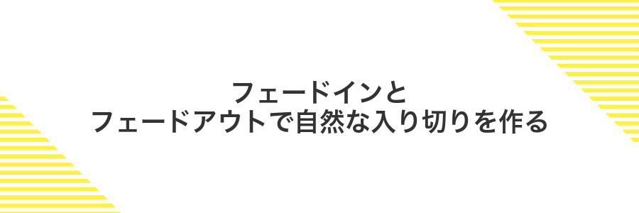 フェードインとフェードアウトで自然な入り切りを作る