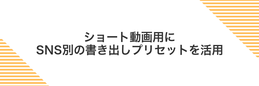 ショート動画用にSNS別の書き出しプリセットを活用
