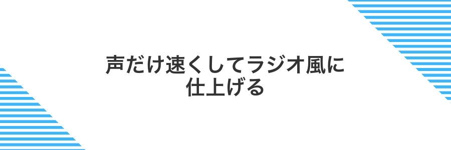 声だけ速くしてラジオ風に仕上げる