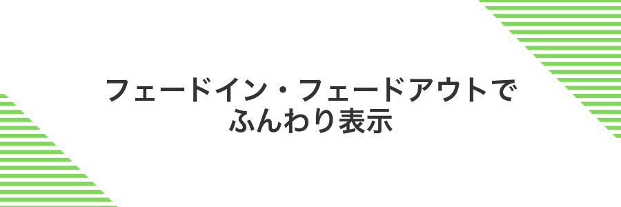 フェードイン・フェードアウトでふんわり表示