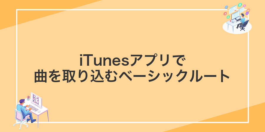 iTunesアプリで曲を取り込むベーシックルート