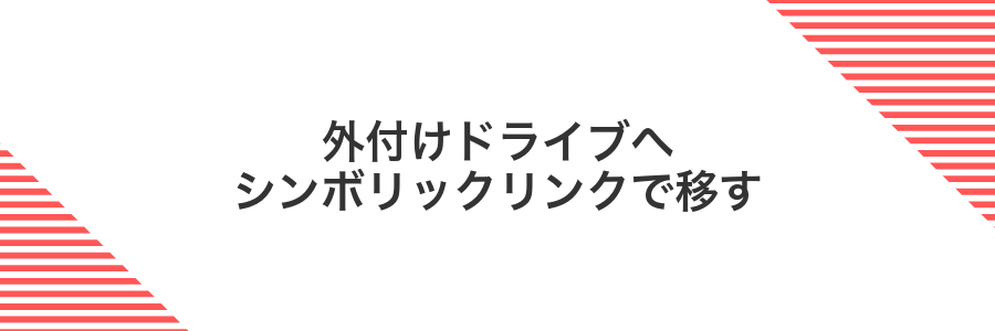 外付けドライブへシンボリックリンクで移す