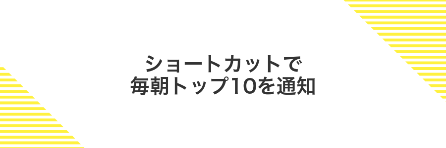 ショートカットで毎朝トップ10を通知