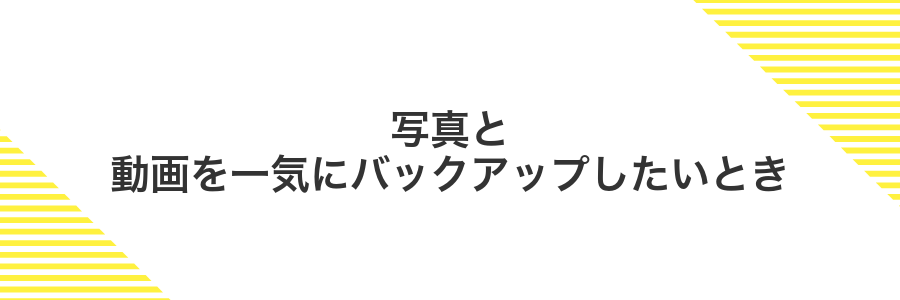 写真と動画を一気にバックアップしたいとき