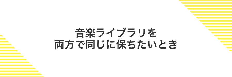 音楽ライブラリを両方で同じに保ちたいとき