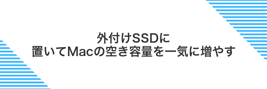 外付けSSDに置いてMacの空き容量を一気に増やす