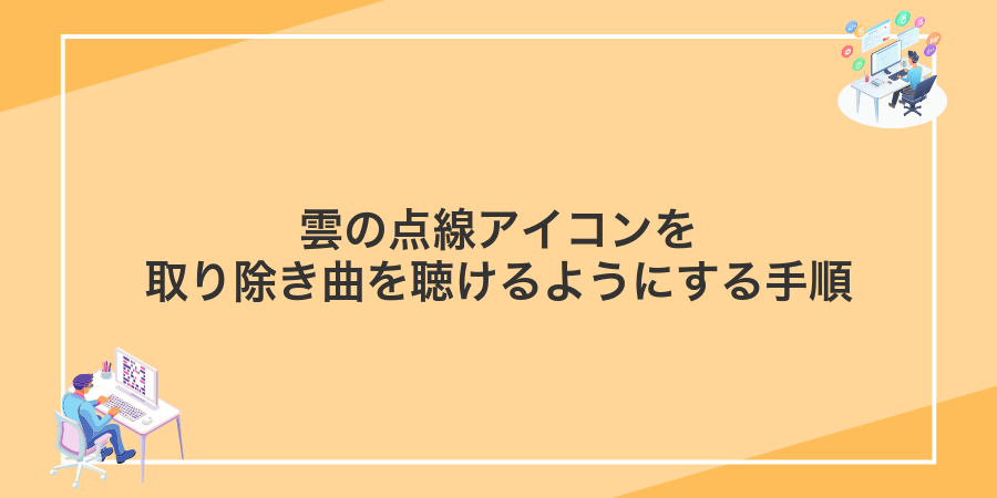 雲の点線アイコンを取り除き曲を聴けるようにする手順