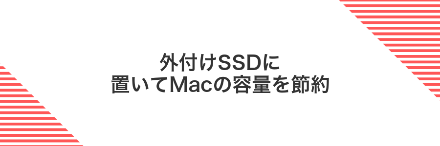 外付けSSDに置いてMacの容量を節約