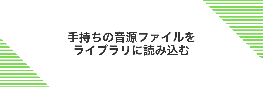 手持ちの音源ファイルをライブラリに読み込む