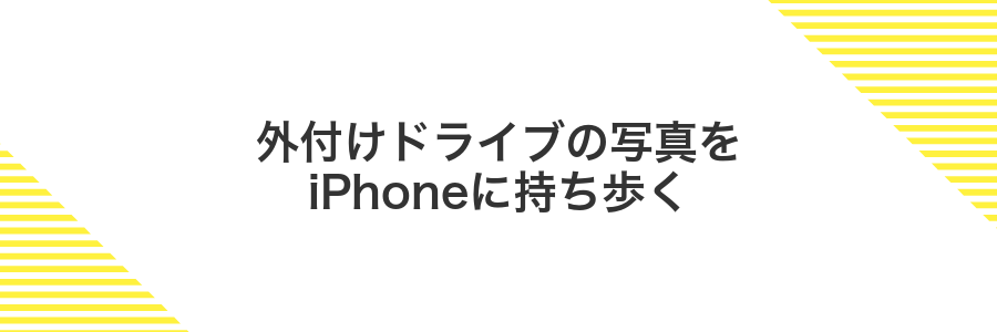 外付けドライブの写真をiPhoneに持ち歩く
