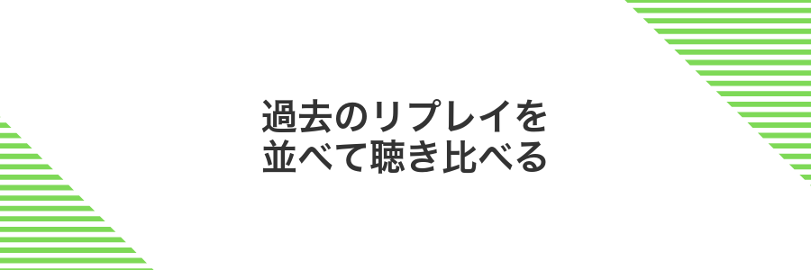 過去のリプレイを並べて聴き比べる