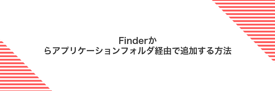 Finderからアプリケーションフォルダ経由で追加する方法