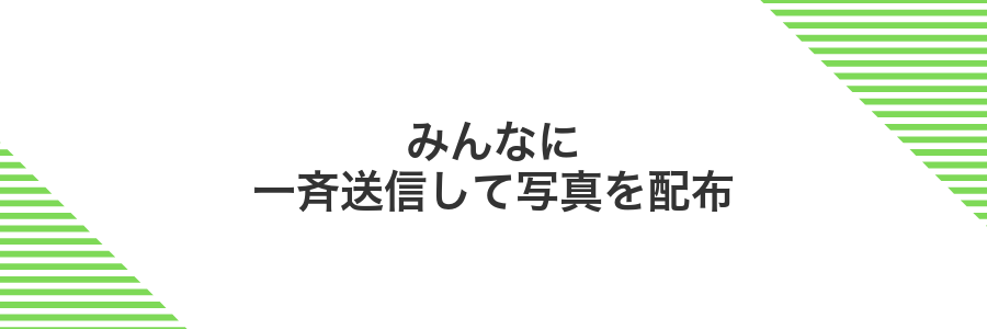 みんなに一斉送信して写真を配布