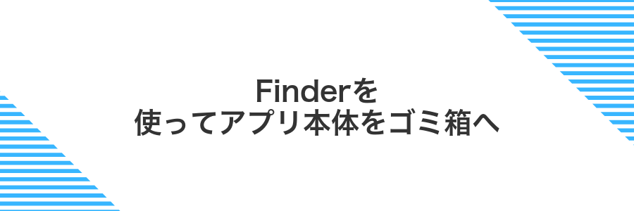 Finderを使ってアプリ本体をゴミ箱へ