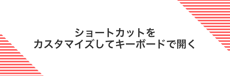 ショートカットをカスタマイズしてキーボードで開く