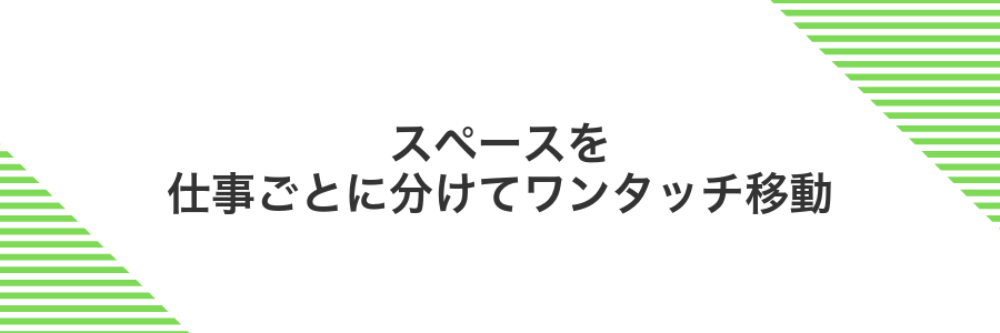 スペースを仕事ごとに分けてワンタッチ移動