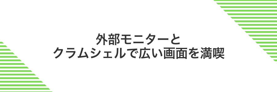 外部モニターとクラムシェルで広い画面を満喫