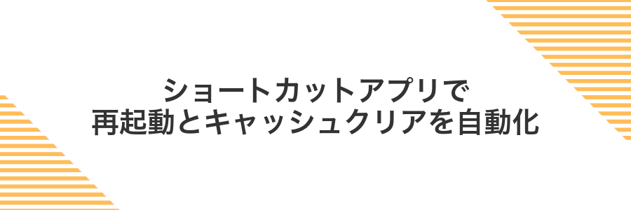 ショートカットアプリで再起動とキャッシュクリアを自動化