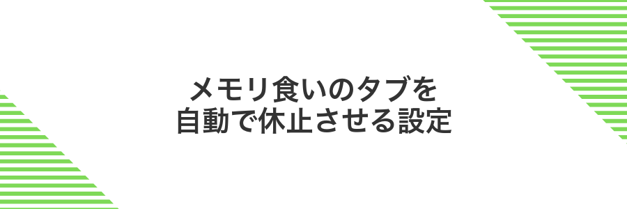 メモリ食いのタブを自動で休止させる設定
