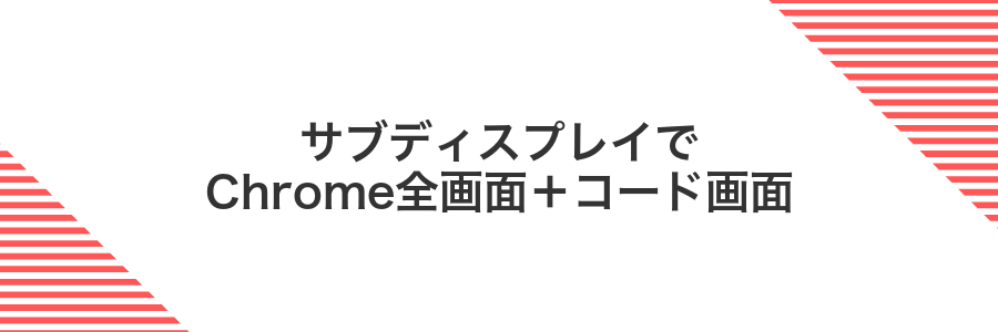 サブディスプレイでChrome全画面+コード画面
